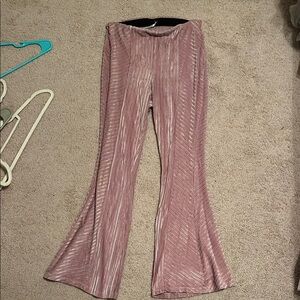 Free People Pink Flare Pants with High Waist